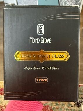 NEW**MortyGrove Cigar Whiskey Glass - Black & Gold Box